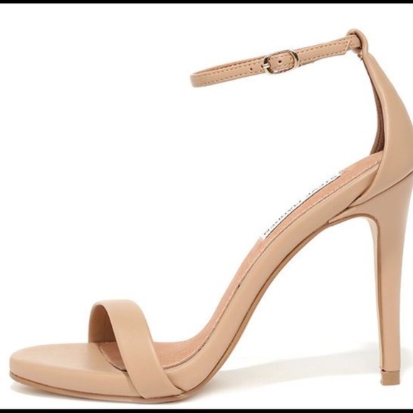 nude one strap heels